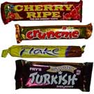Cherry Ripe / Violet Crumble / Flake / Chomp